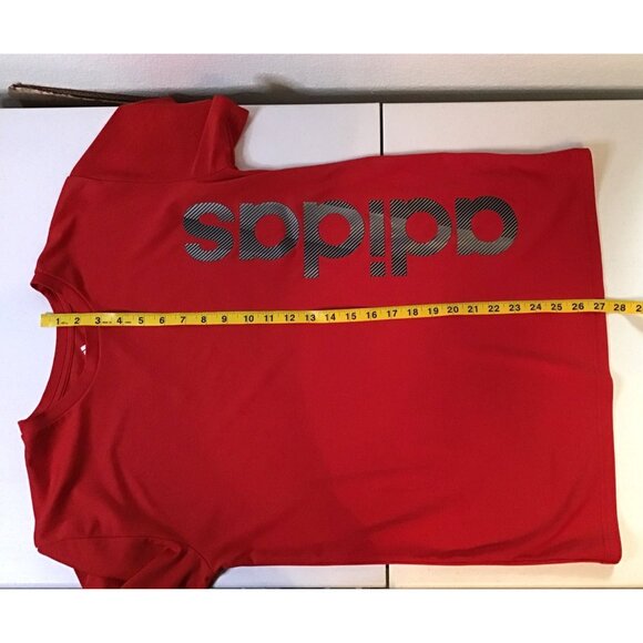 ADIDAS- BOYS SHORT SLEEVE FRONT LOGO GRAPHIC T-SHIRT RED SIZE X- LARGE - Picture 6 of 6